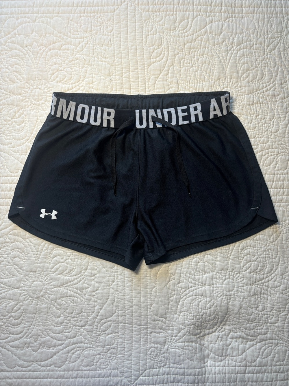 Under Armour Black Women's Athletic Shorts with Branded Waistband